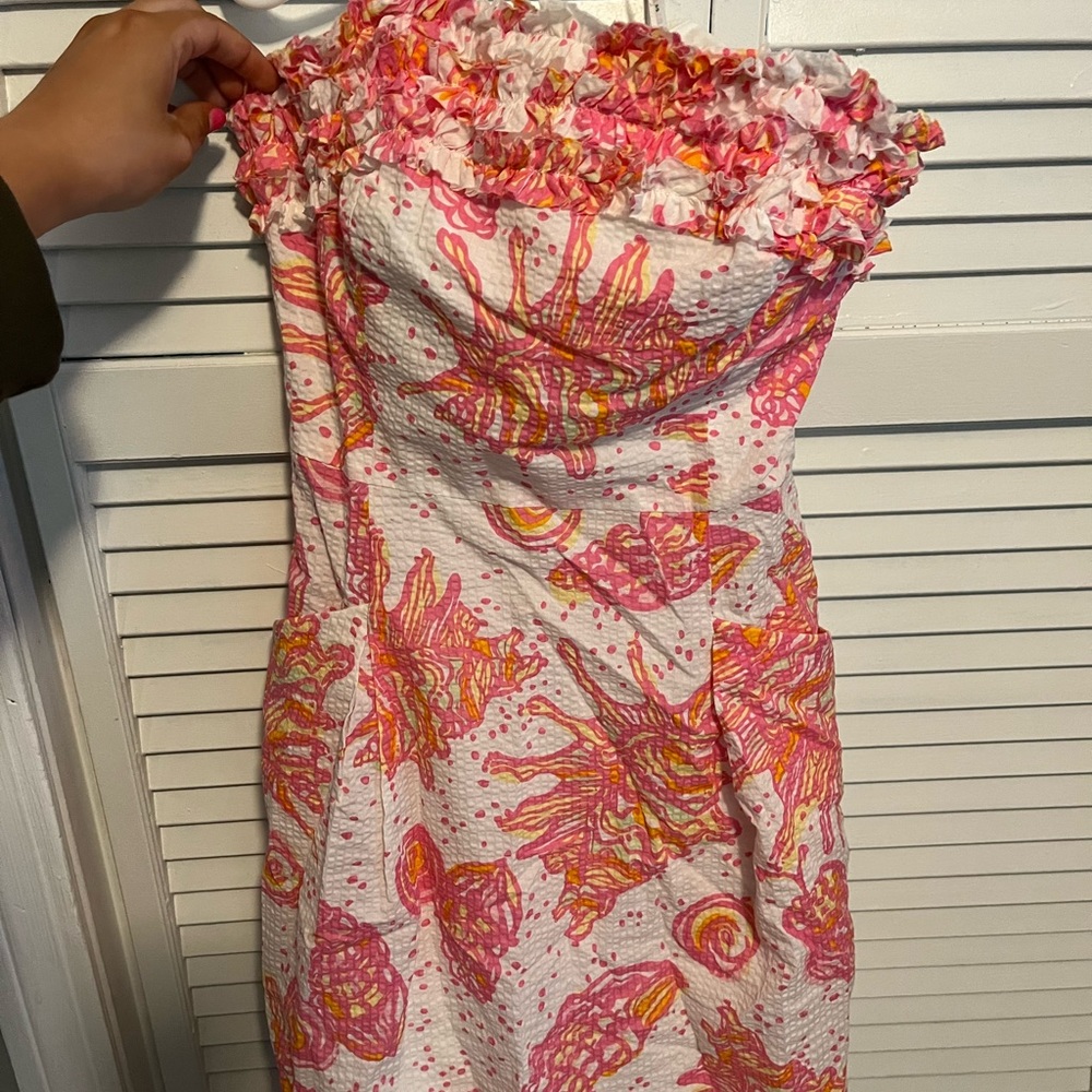 Lilly Pulitzer dress, size 4, floral strapless
